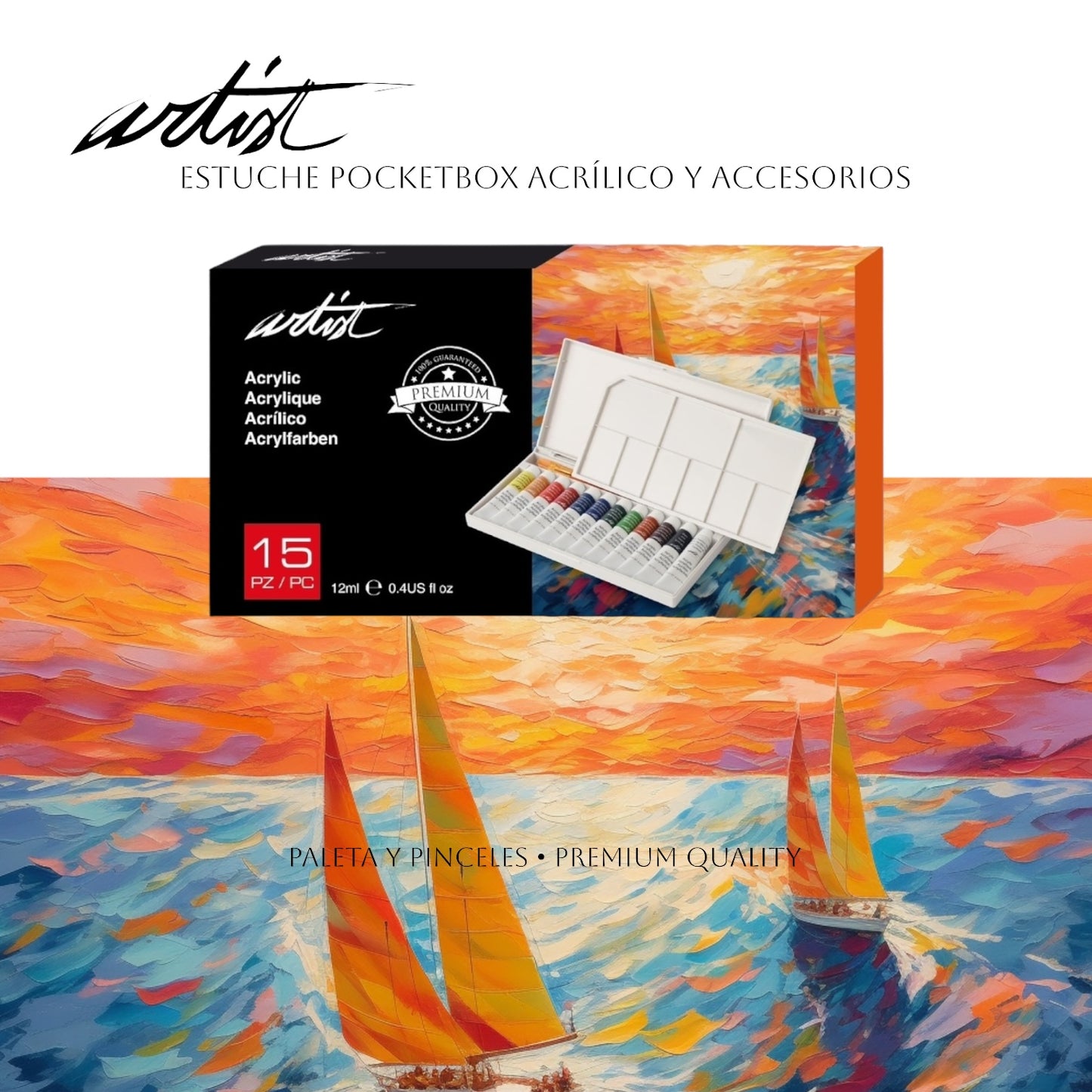 ESTUCHE POCKETBOX PINTURA ACRÍLICA