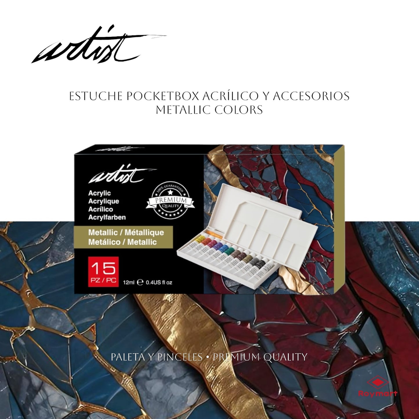 ESTUCHE POCKETBOX PINTURA ACRÍLICA (METÁLICO)
