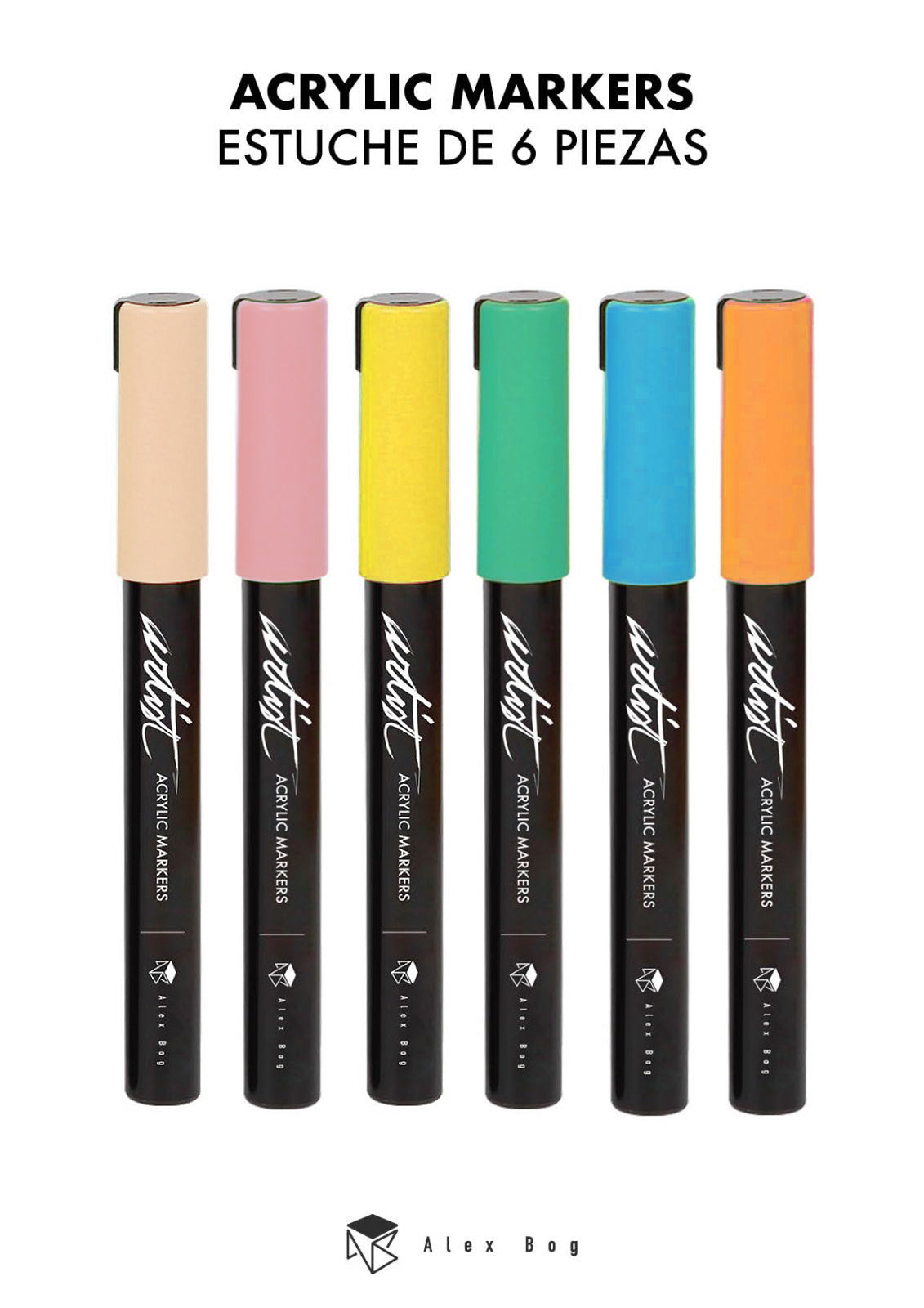 ARTIST RANGE ACRYLIC CASE 6 PASTEL COLORS