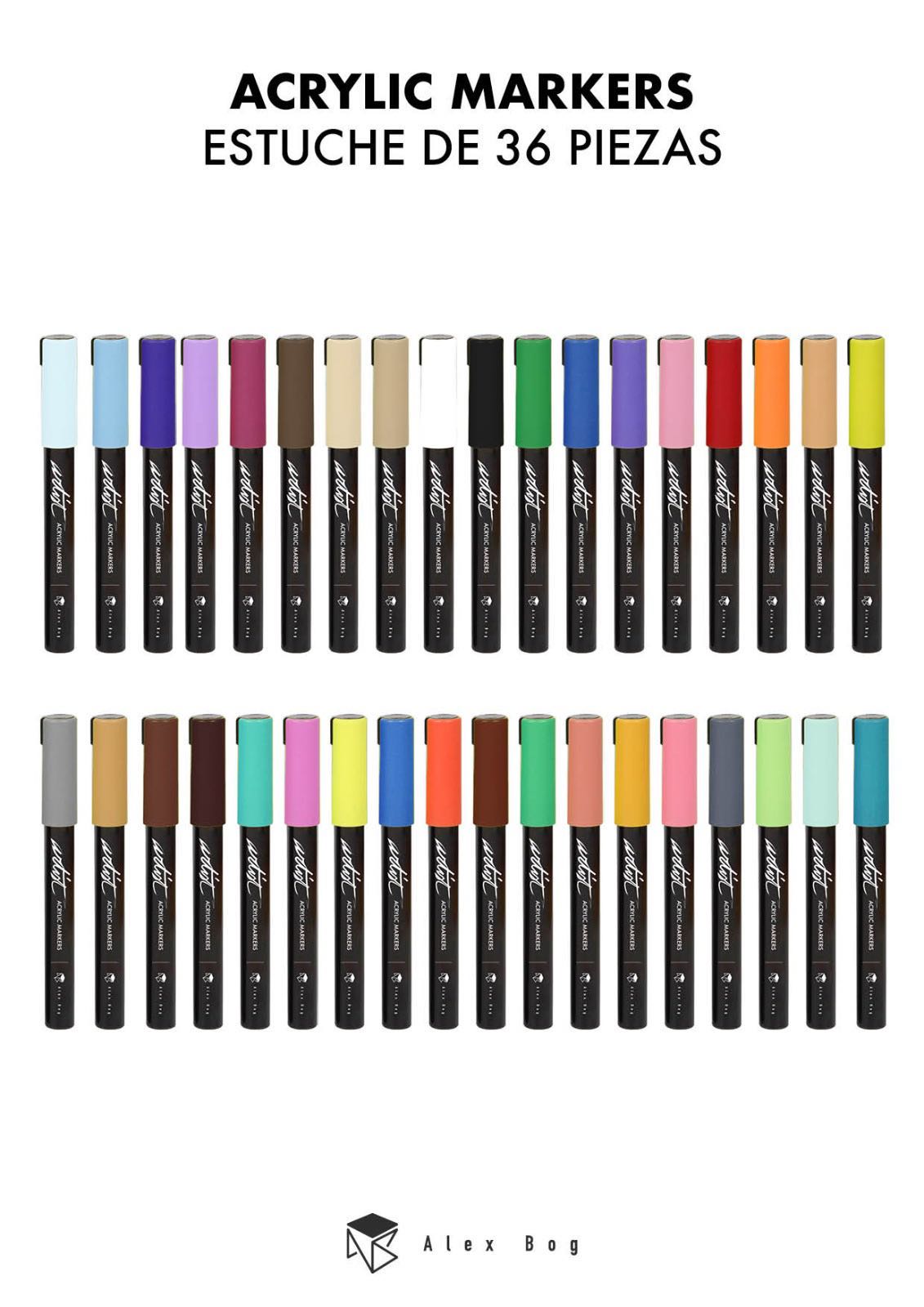 ACRYLIC CASE ARTIST RANGE 36 COLORS