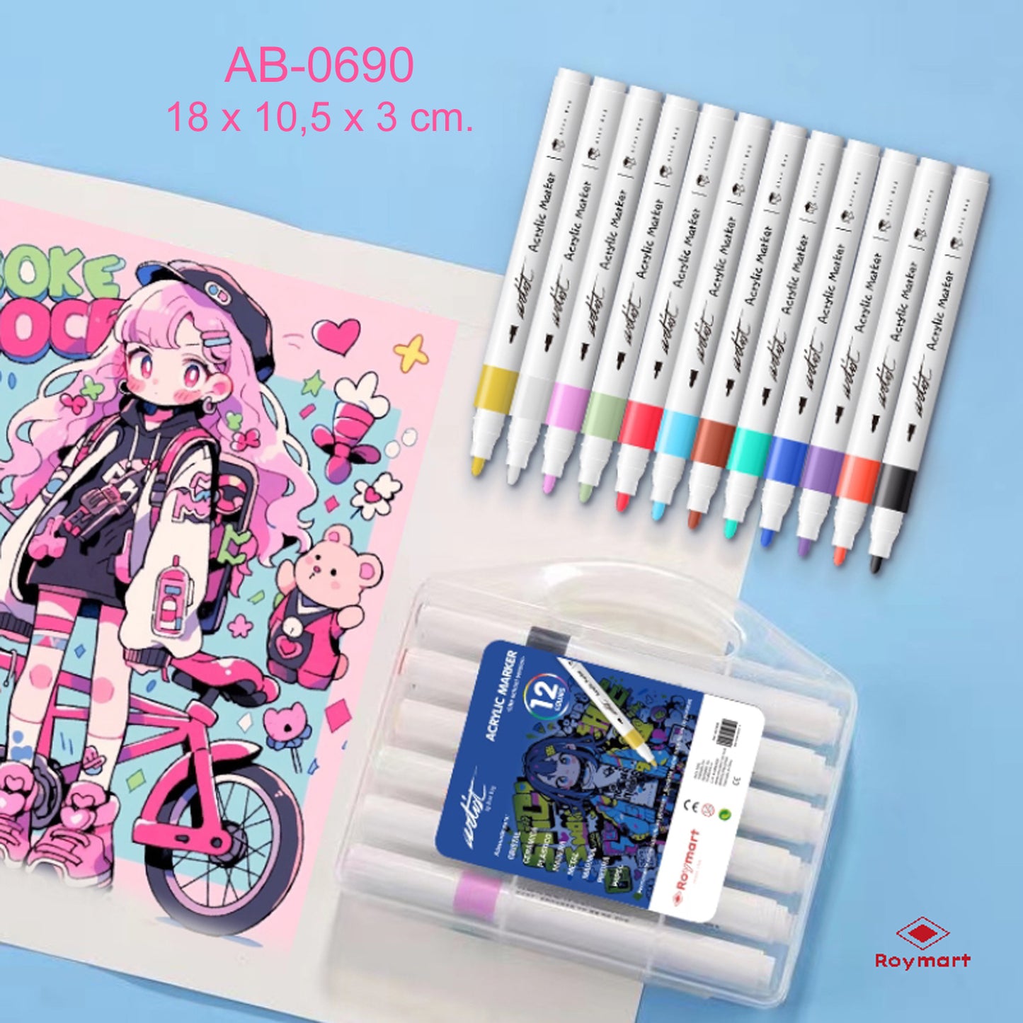 ACRYLIC CASE PRIME 12 COLORS