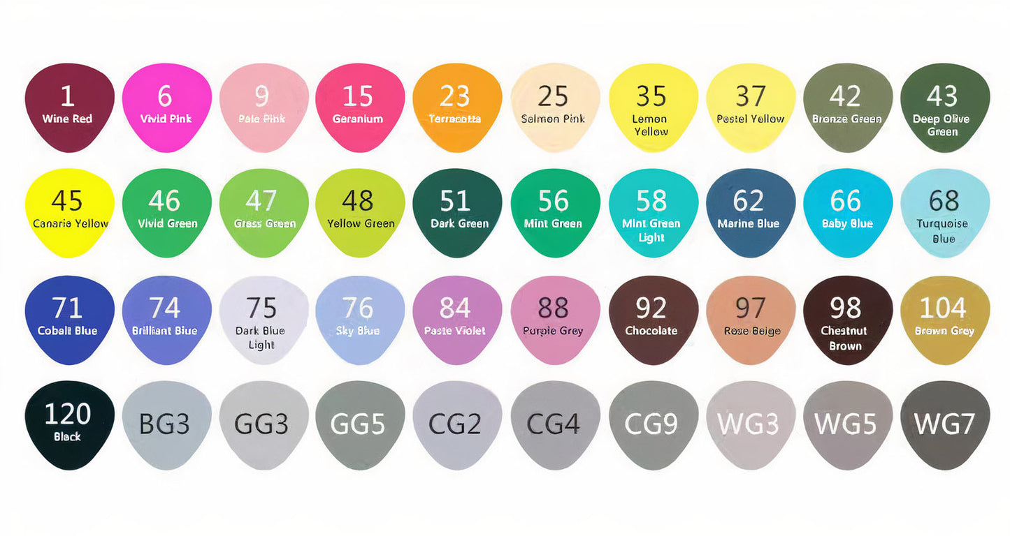 PROFESSIONAL MARKERS ARTIST RANGE 40 COLORS