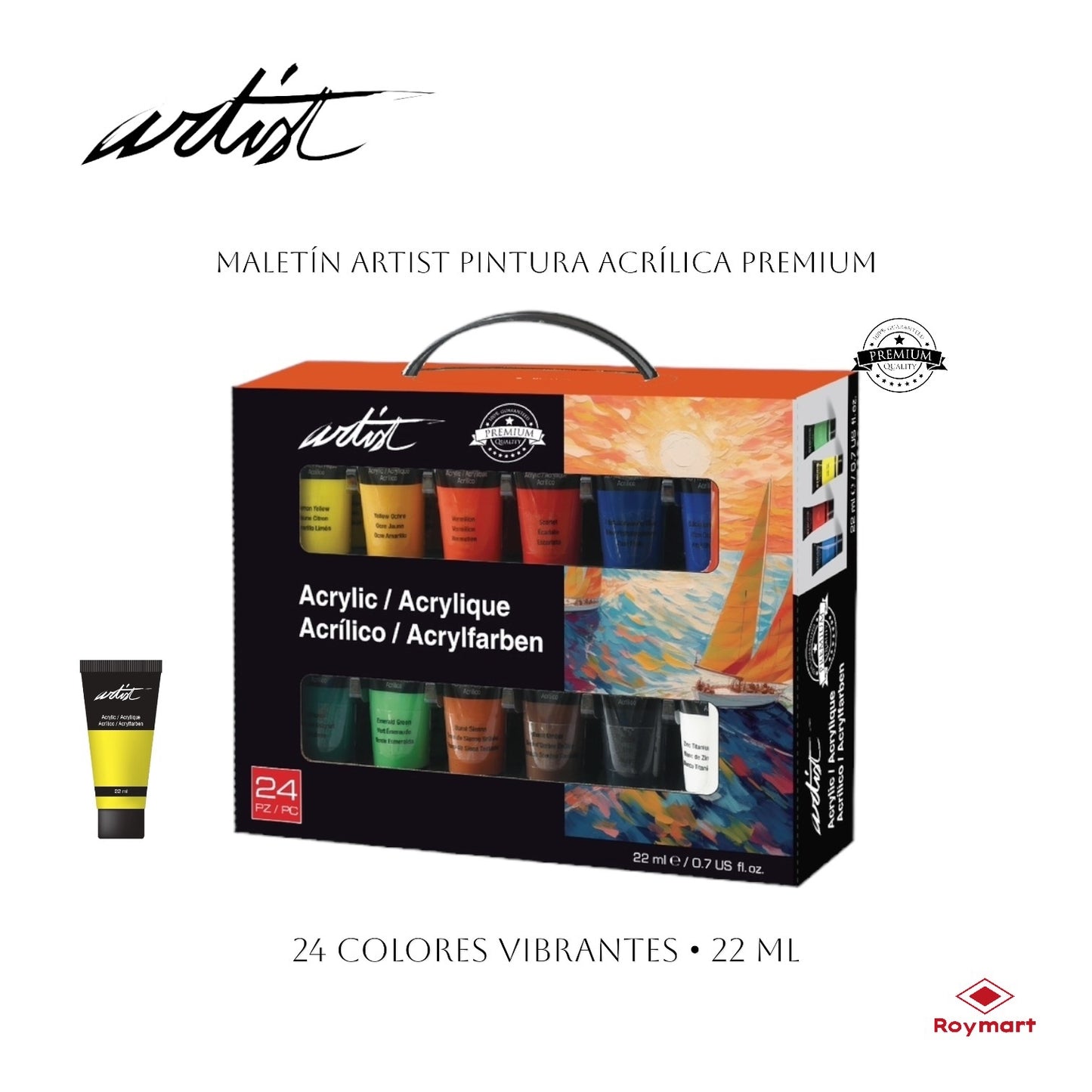 MALETÍN ARTIST 24 COLORES PINTURA ACRÍLICA