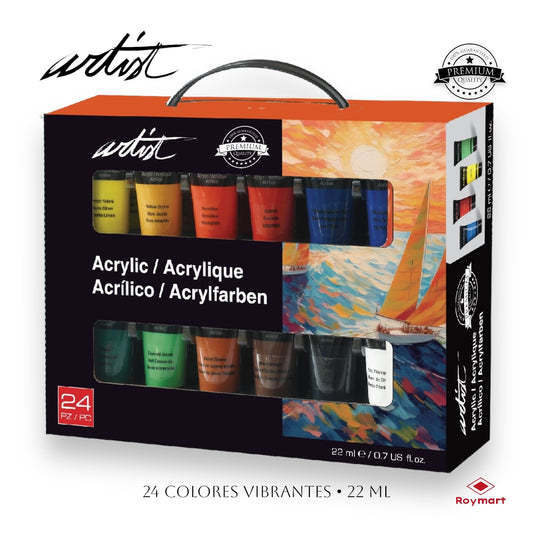 MALETÍN ARTIST 24 COLORES PINTURA ACRÍLICA