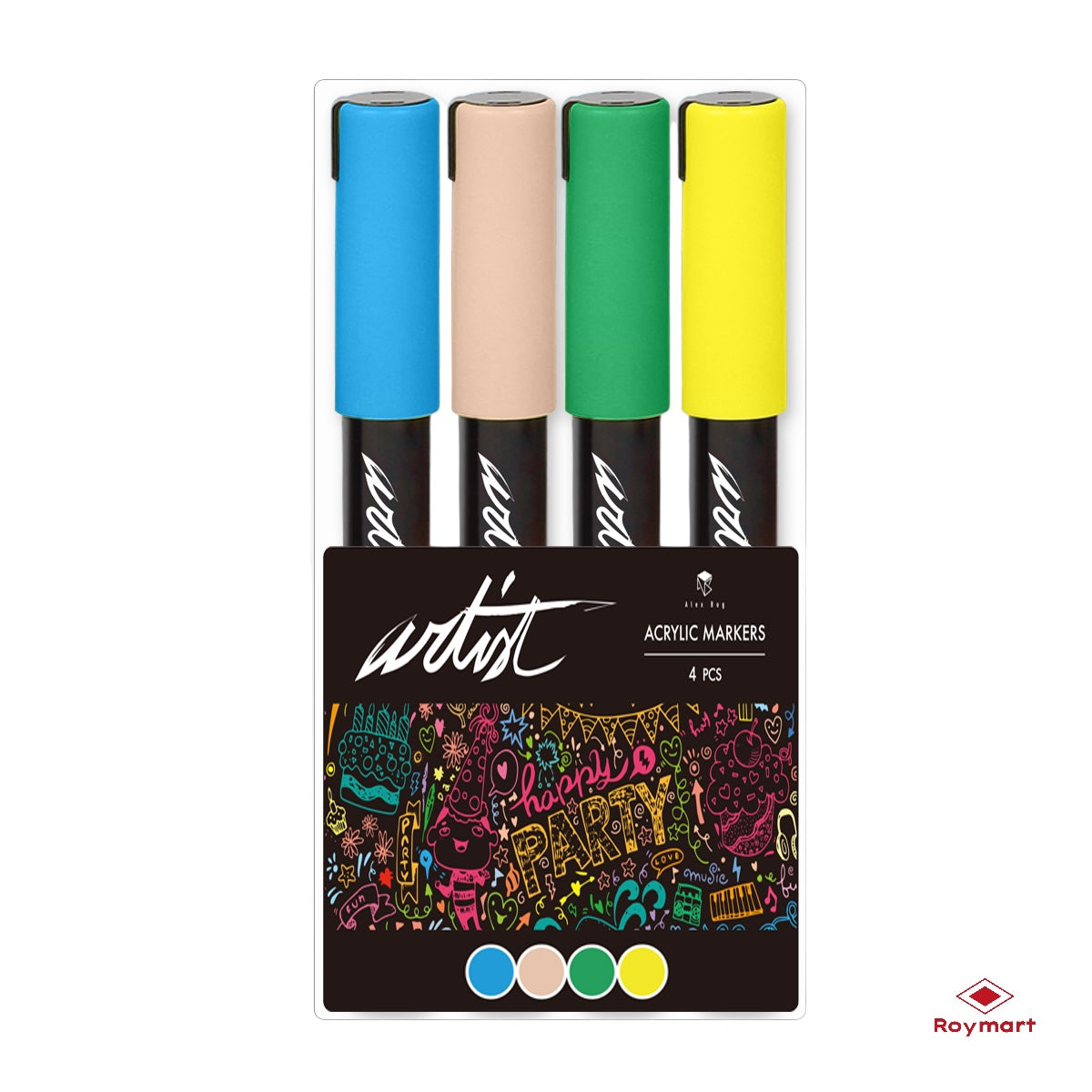 ESTUCHE ACRÍLICOS GAMA ARTIST 4 COLORES PASTEL