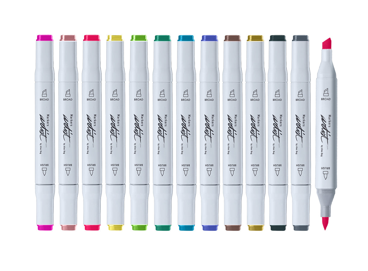 ESTUCHE PROFESSIONAL BRUSH MARKERS 12 COLORES